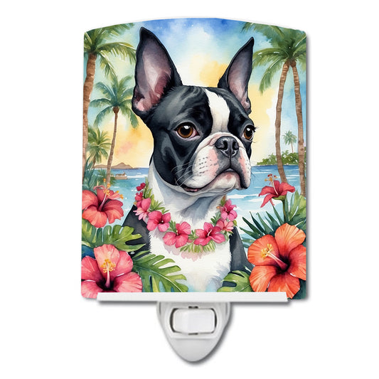 Buy this Boston Terrier Luau Ceramic Night Light