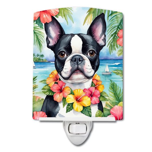 Buy this Boston Terrier Luau Ceramic Night Light