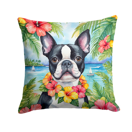 Buy this Boston Terrier Luau Throw Pillow