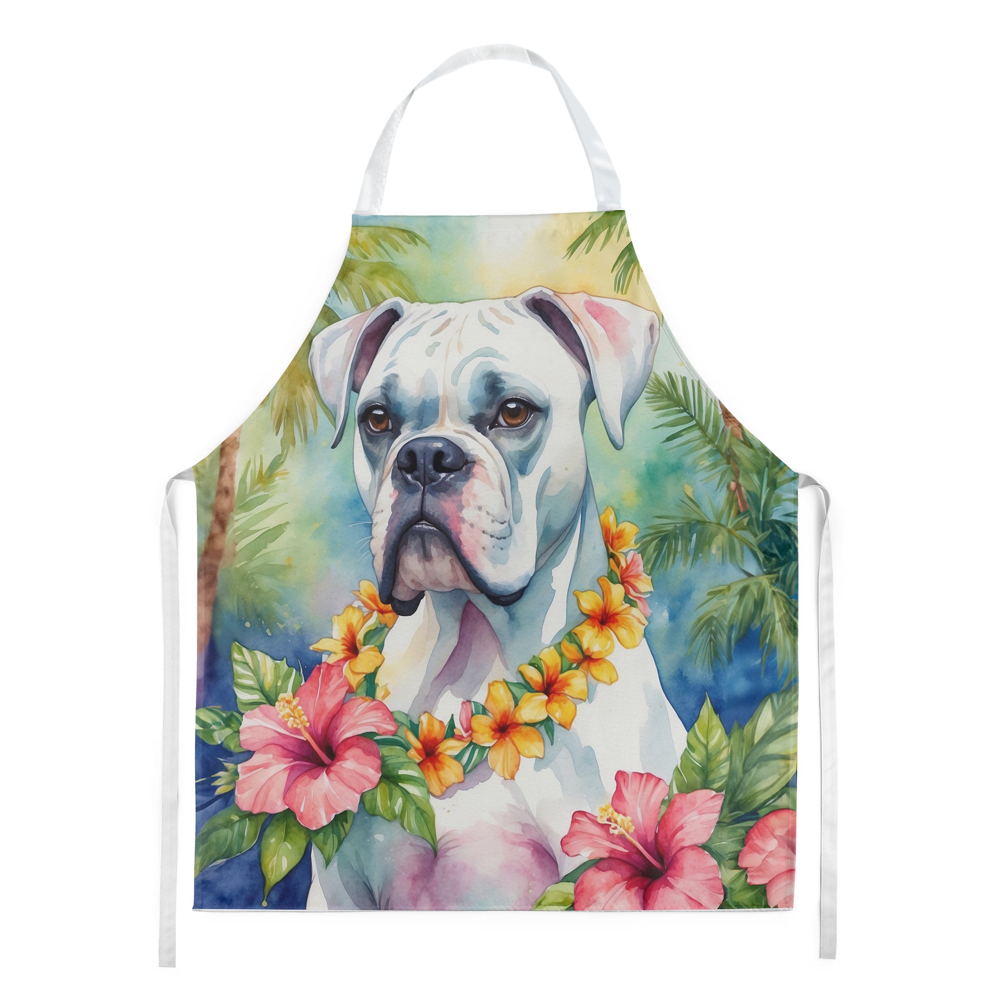 Buy this White Boxer Luau Apron