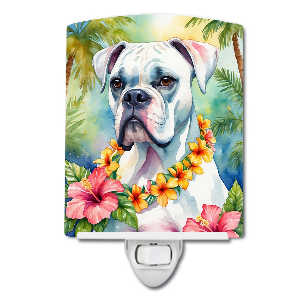 Buy this White Boxer Luau Ceramic Night Light