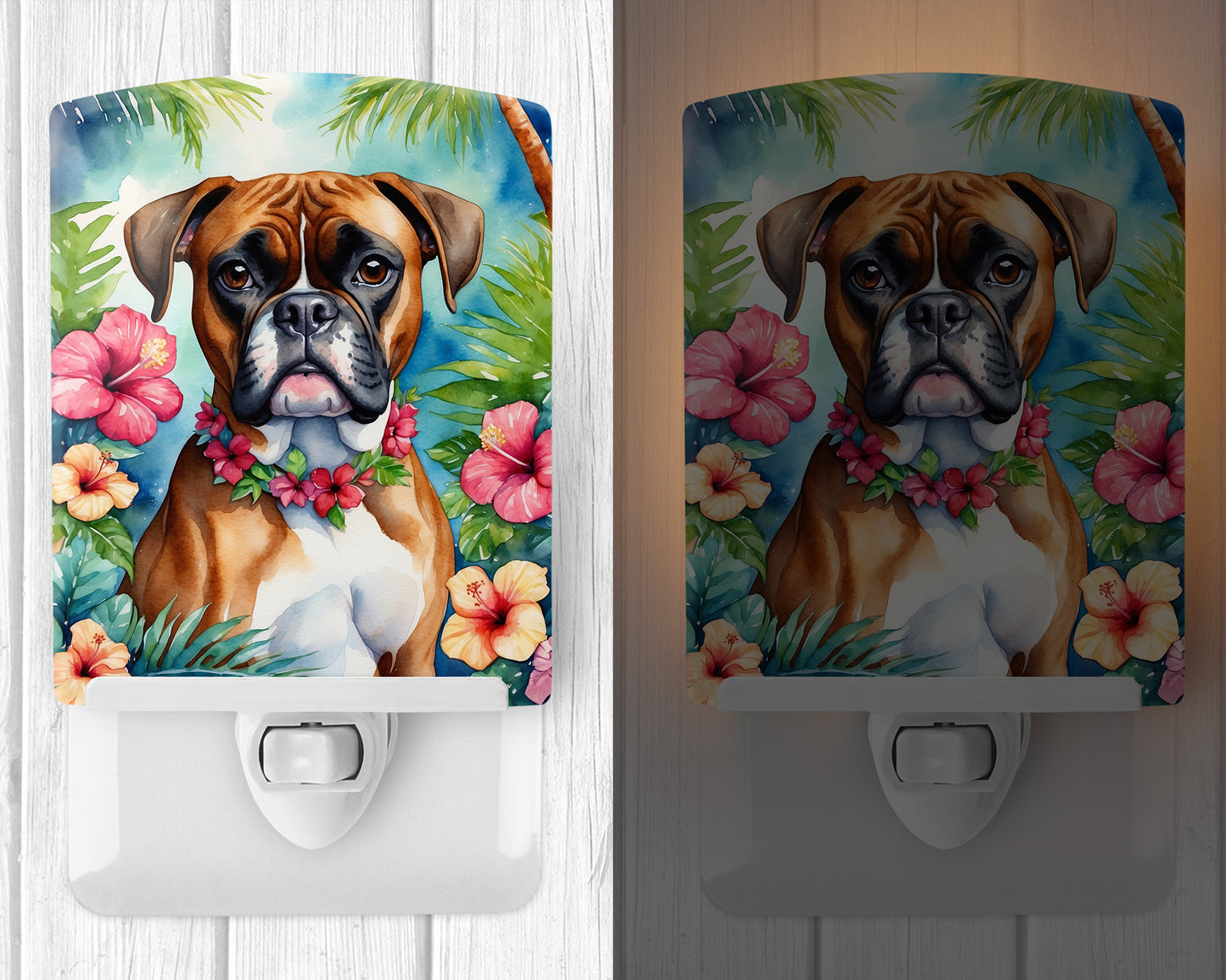 Boxer Luau Ceramic Night Light