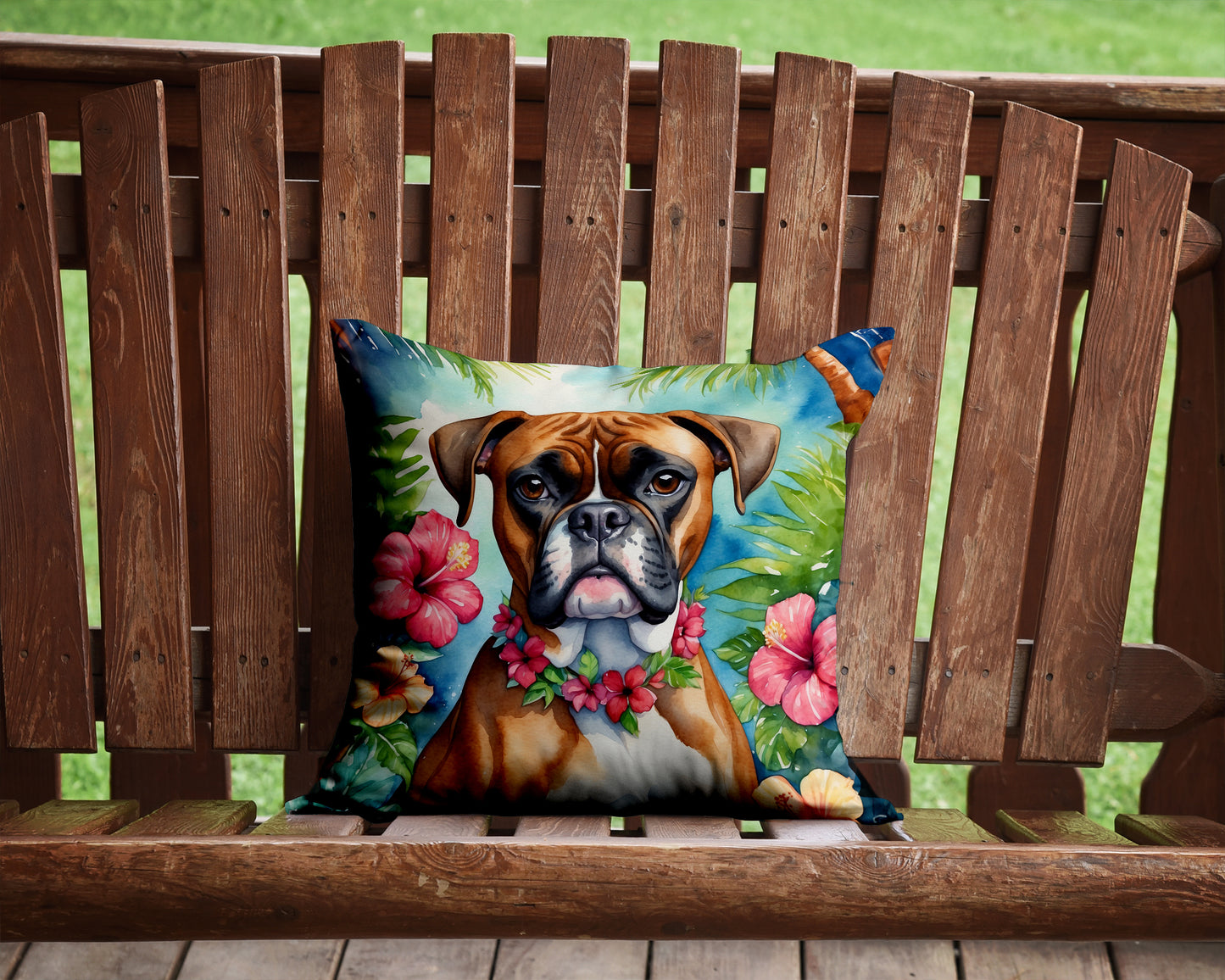 Boxer Luau Throw Pillow