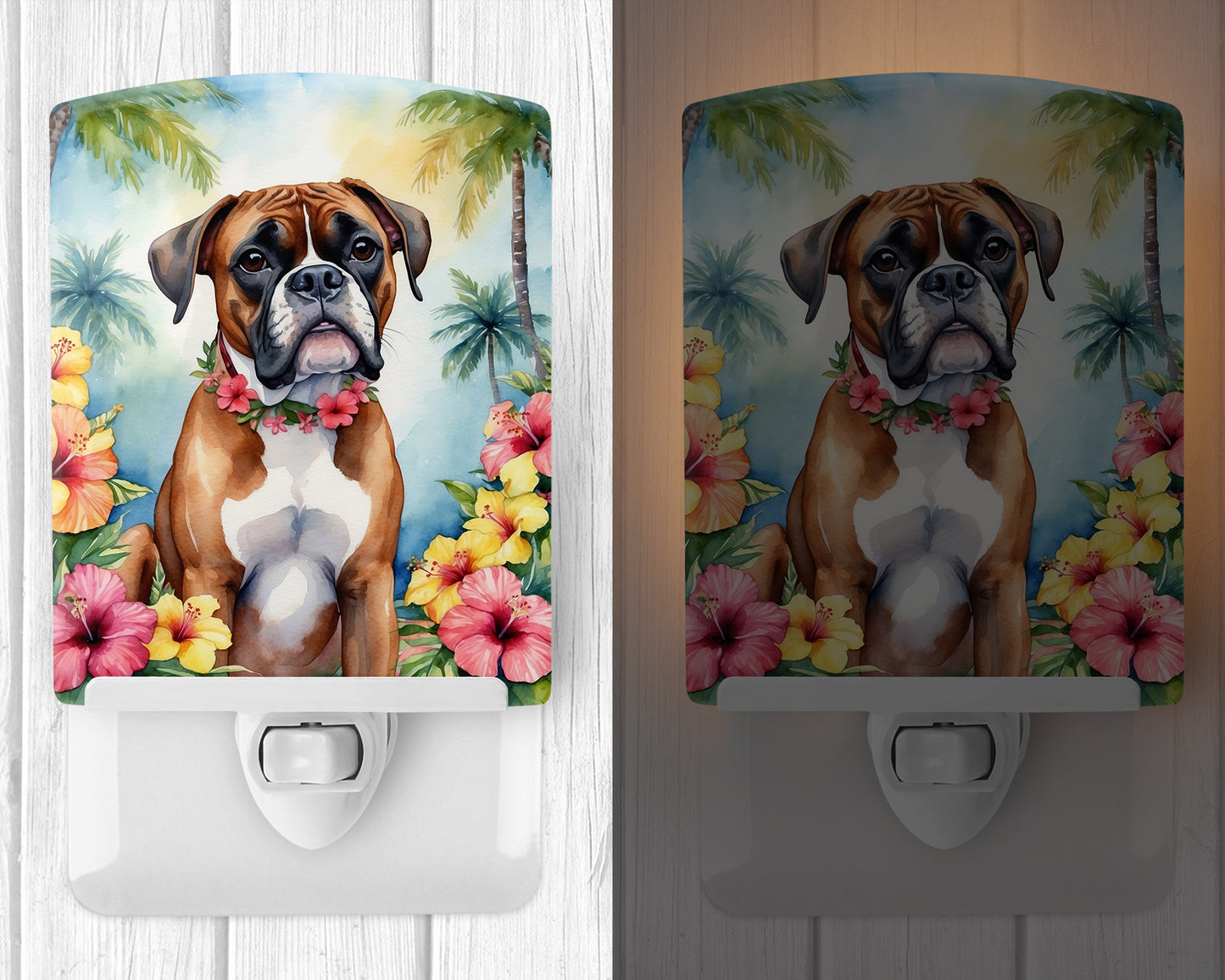 Boxer Luau Ceramic Night Light