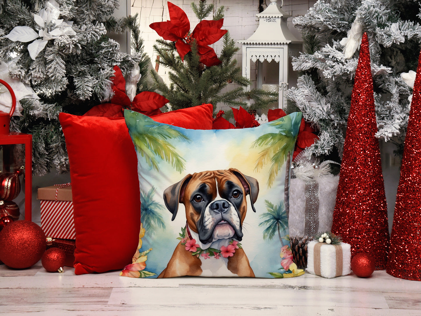 Boxer Luau Throw Pillow