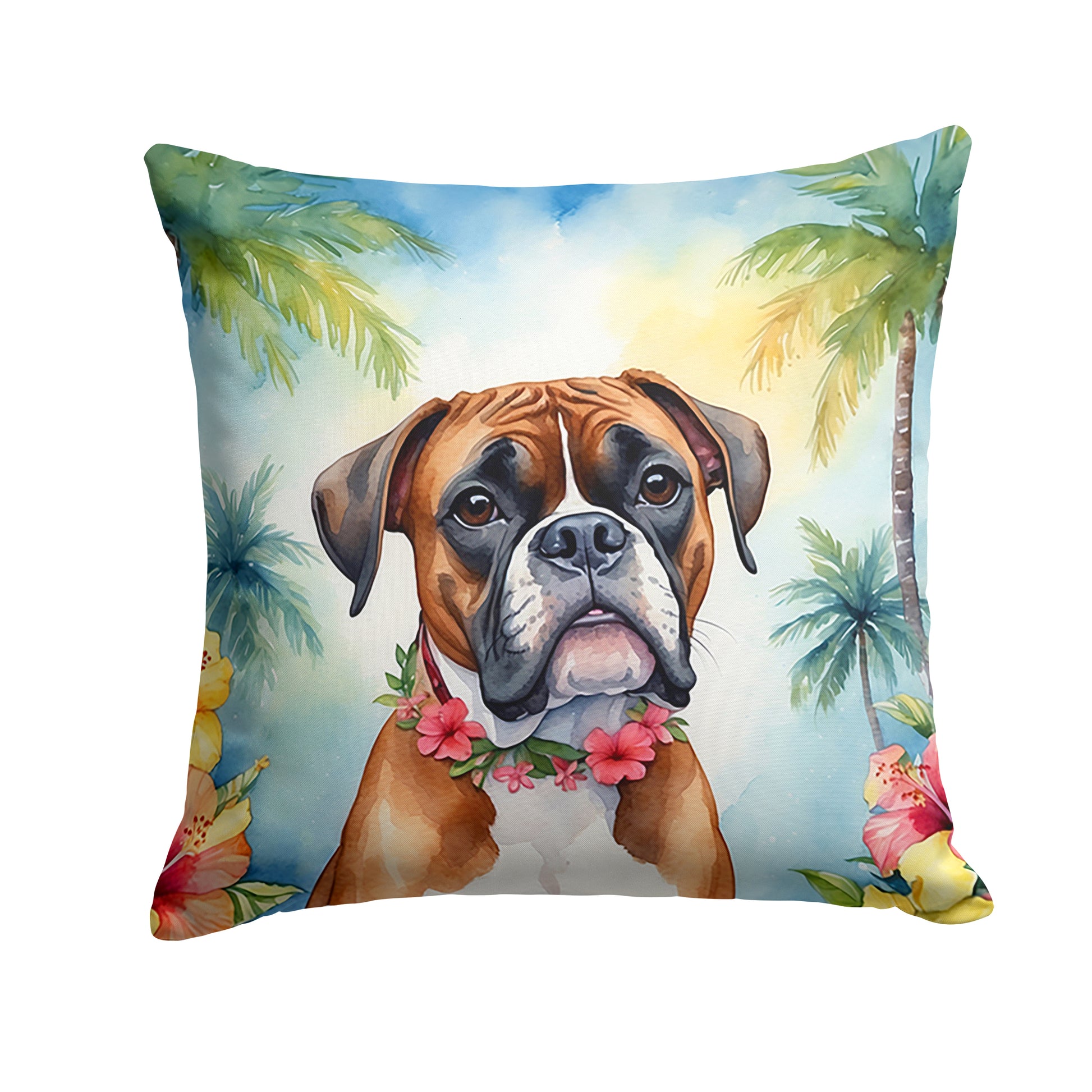 Buy this Boxer Luau Throw Pillow