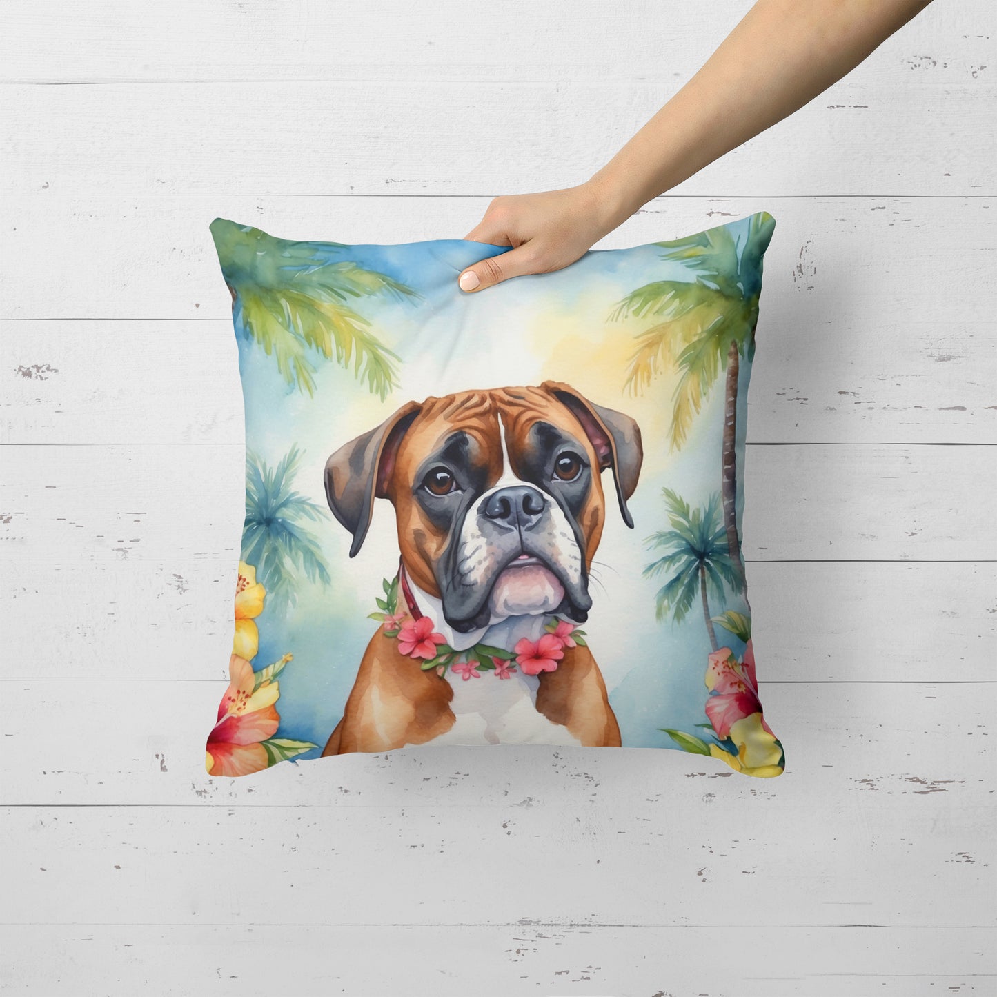 Boxer Luau Throw Pillow