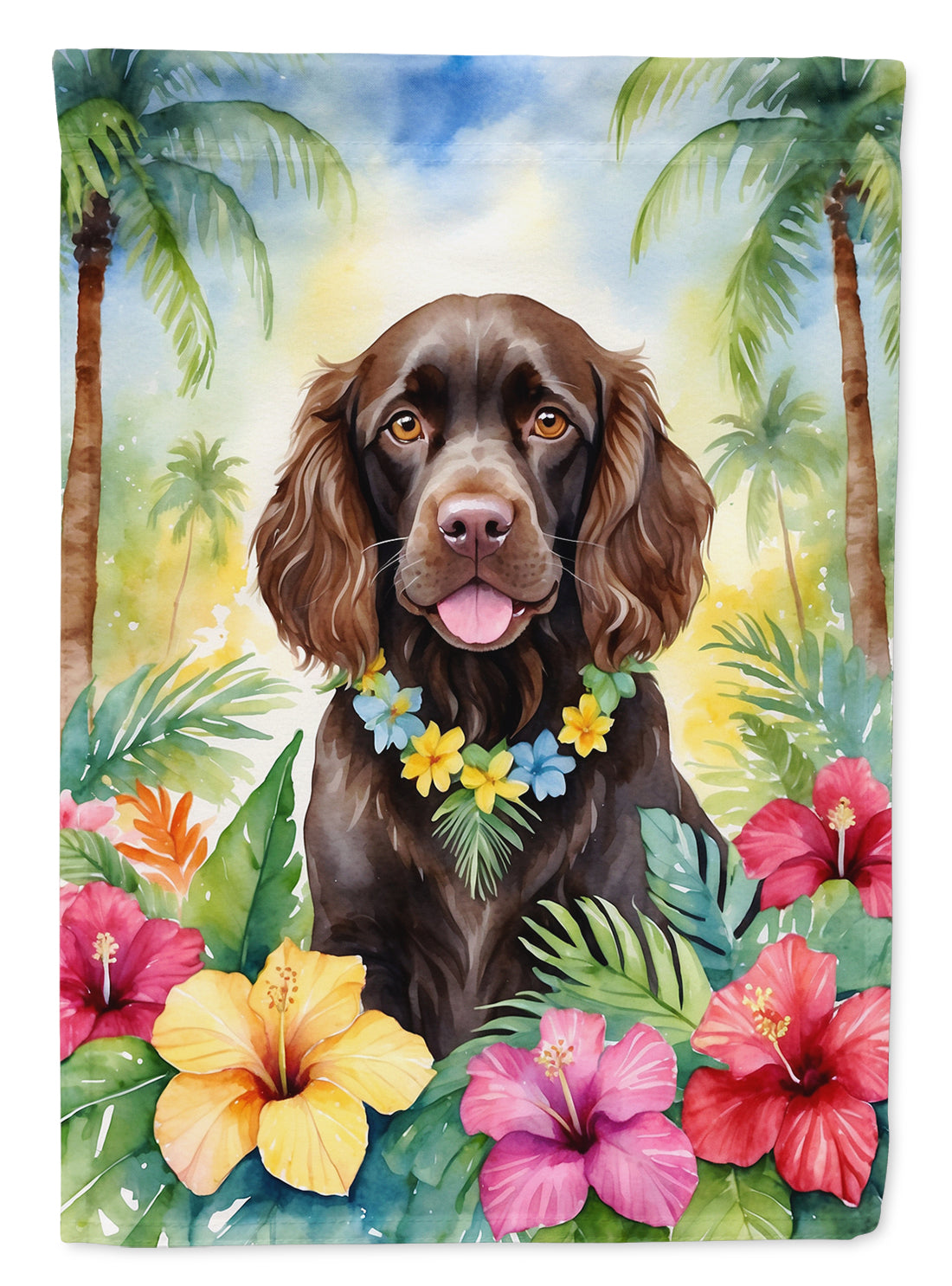 Buy this Boykin Spaniel Luau House Flag