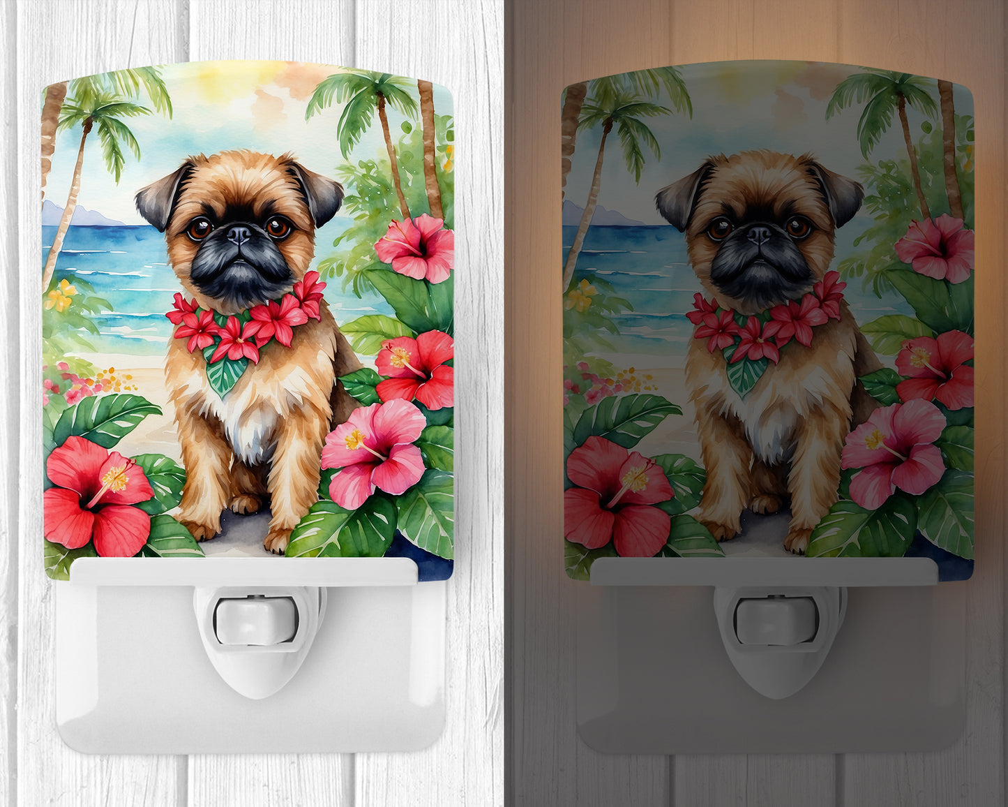 Brussels Griffon Luau Ceramic Night Light