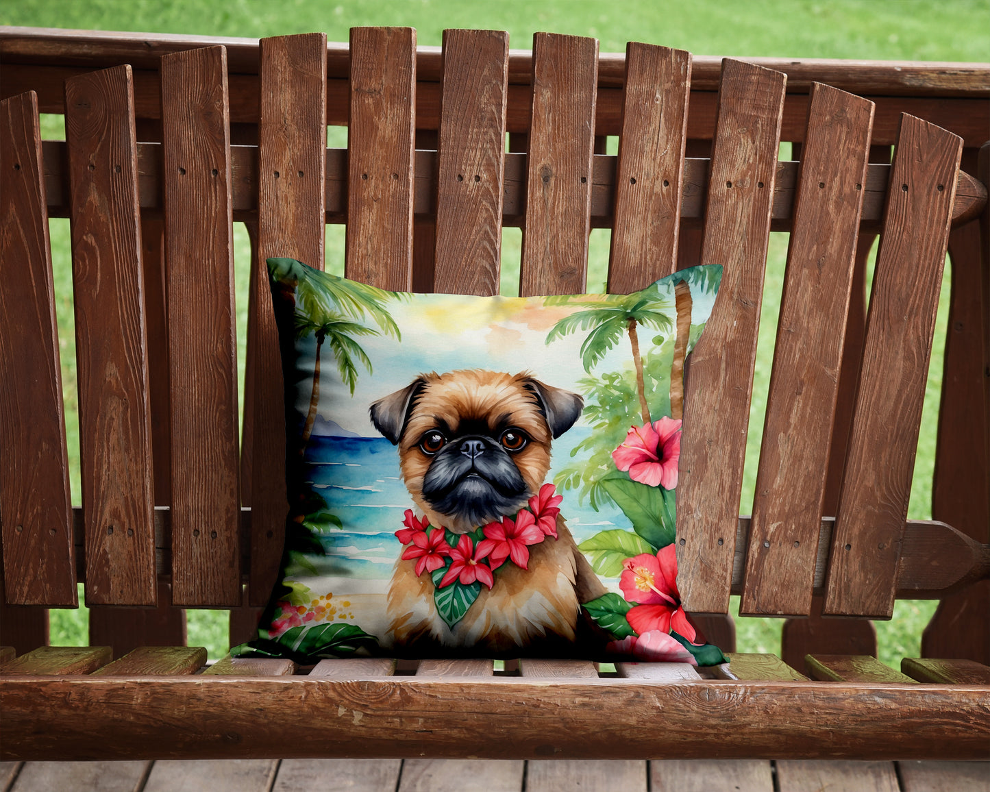 Brussels Griffon Luau Throw Pillow