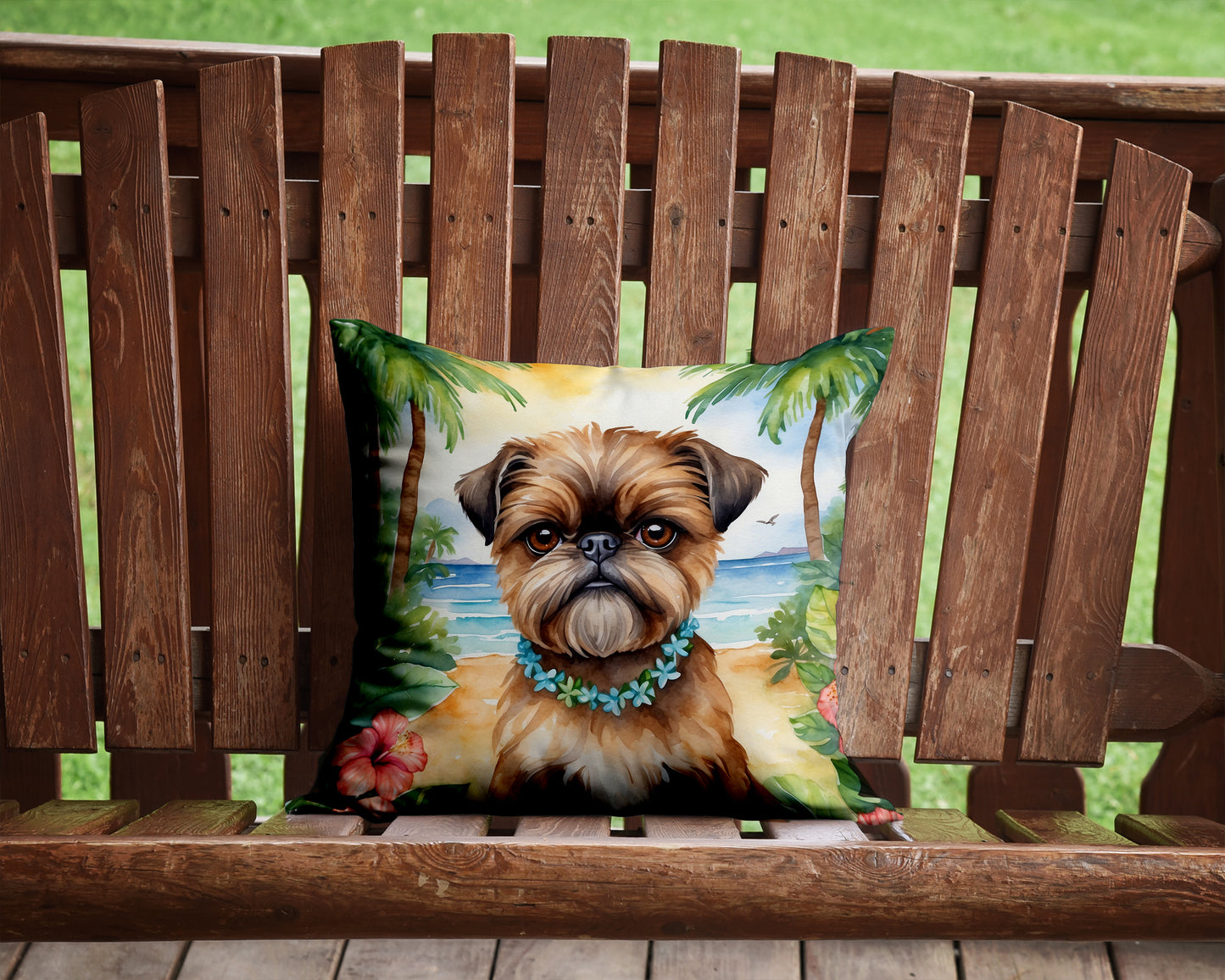 Brussels Griffon Luau Throw Pillow