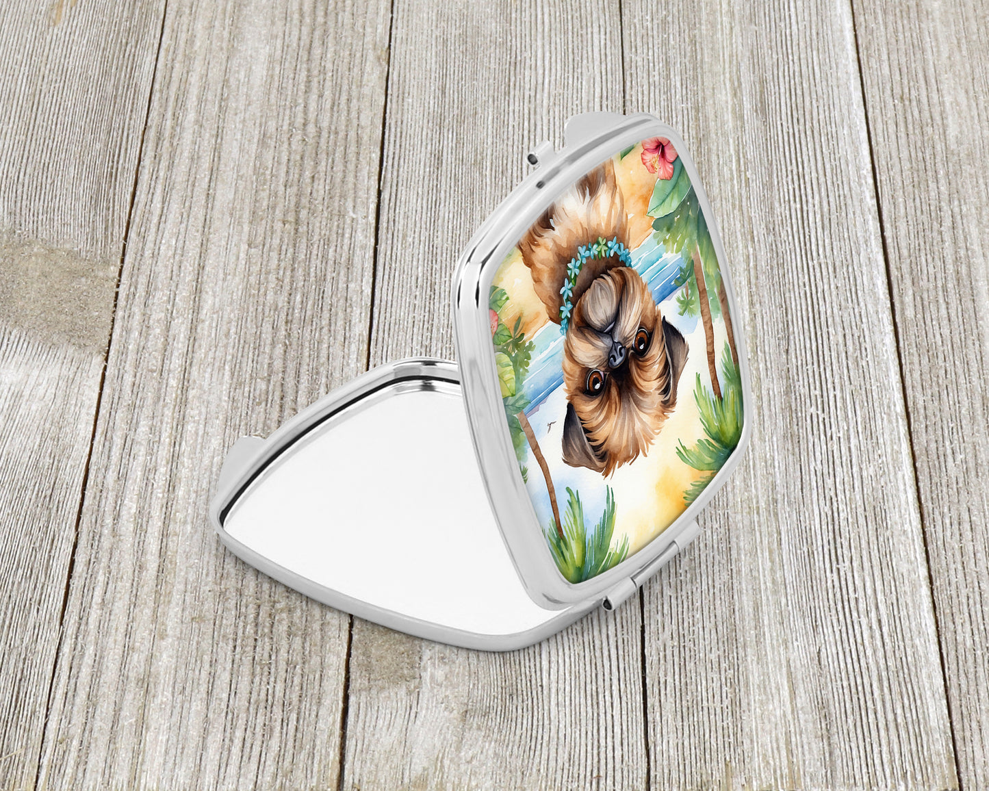 Brussels Griffon Luau Compact Mirror