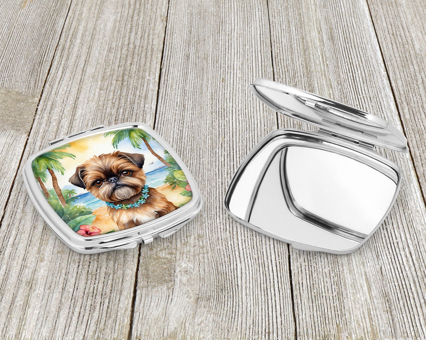 Brussels Griffon Luau Compact Mirror