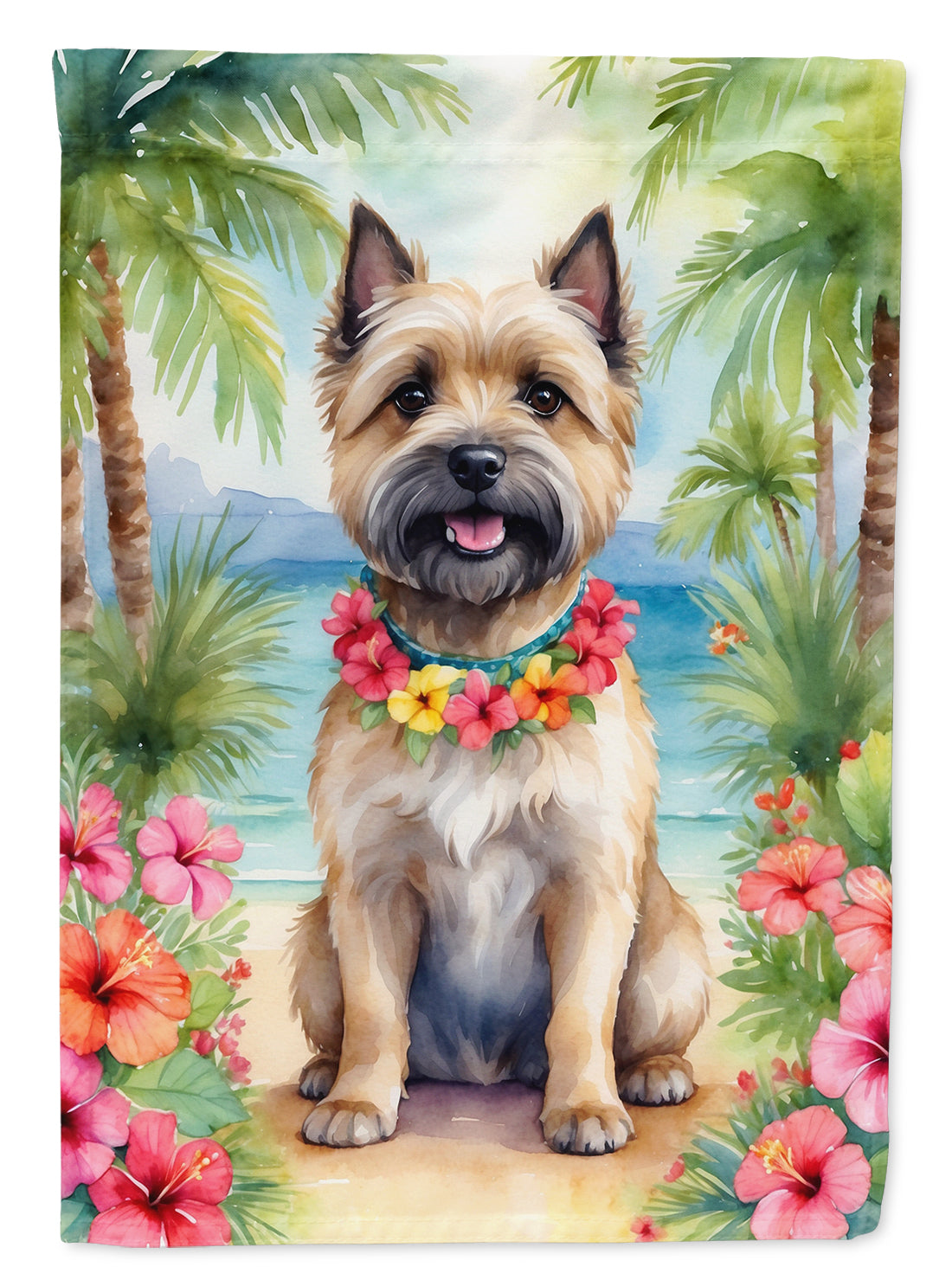 Buy this Cairn Terrier Luau House Flag