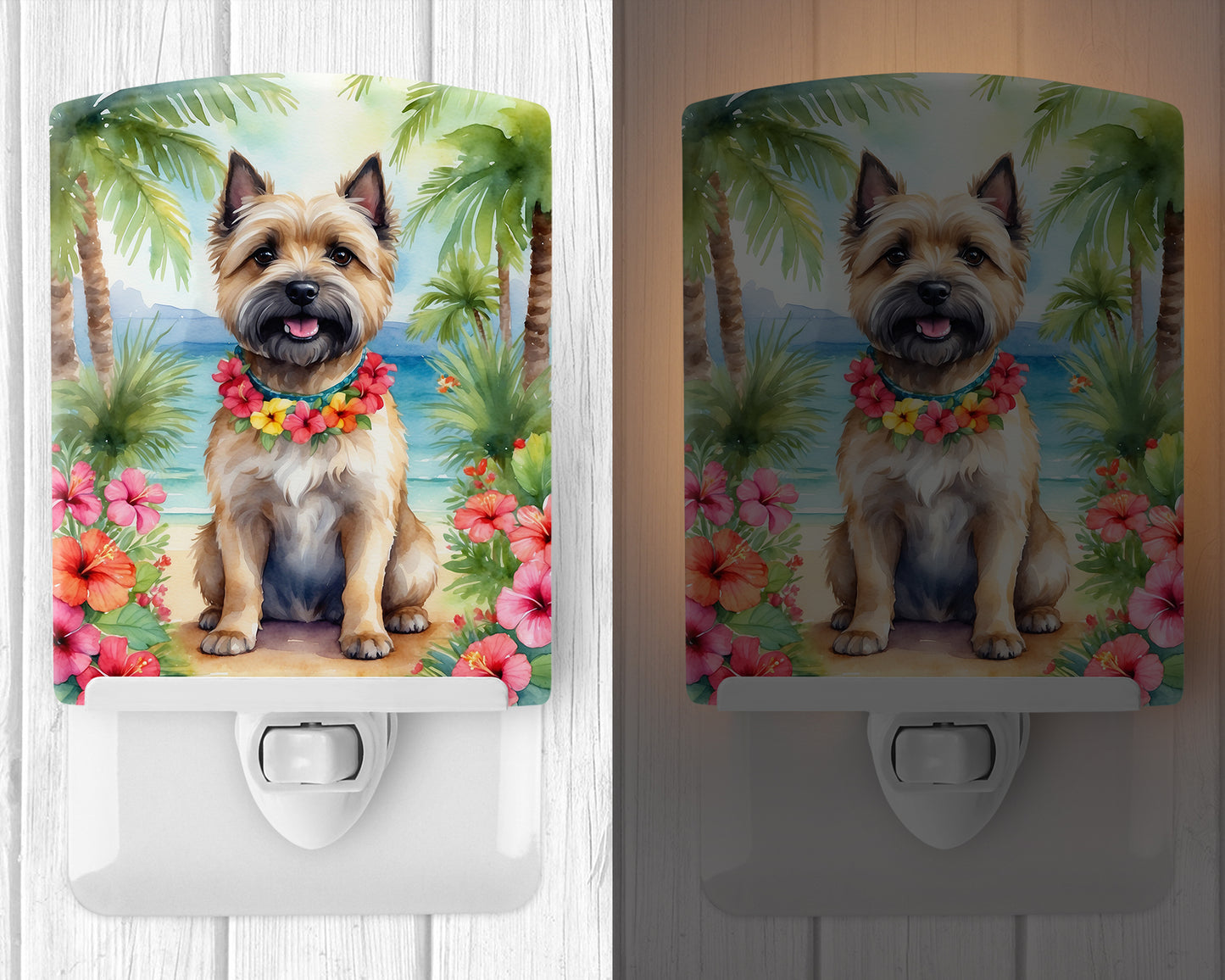 Cairn Terrier Luau Ceramic Night Light