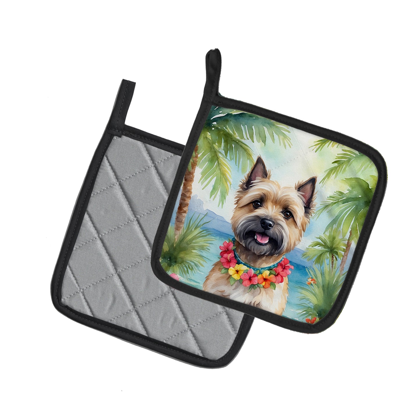 Cairn Terrier Luau Pair of Pot Holders