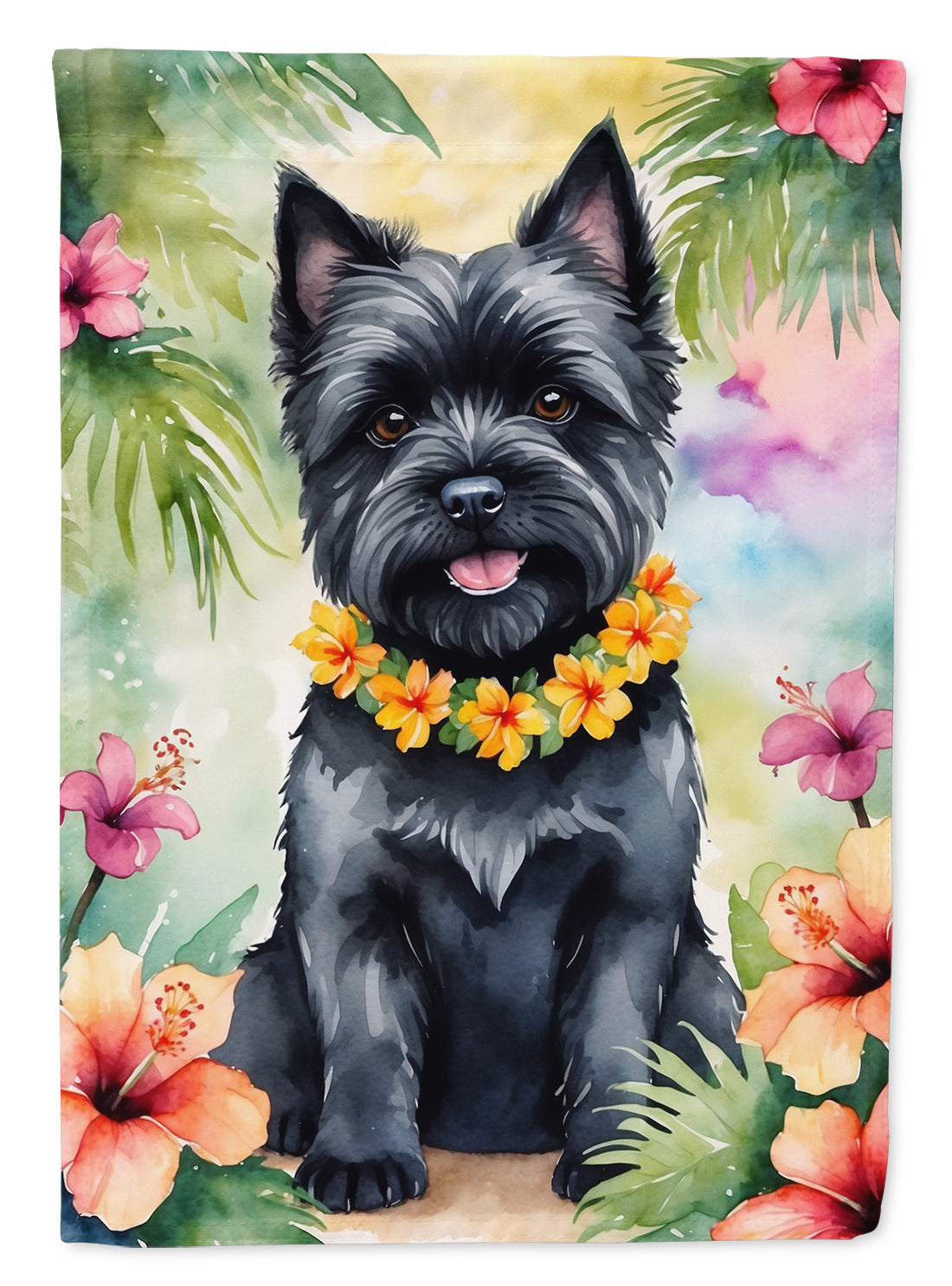 Buy this Cairn Terrier Luau House Flag