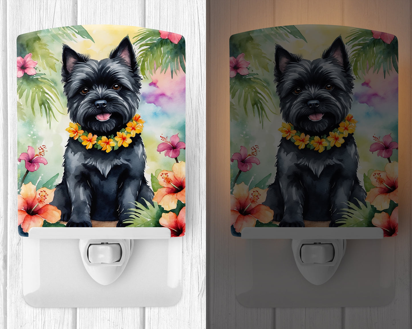 Cairn Terrier Luau Ceramic Night Light