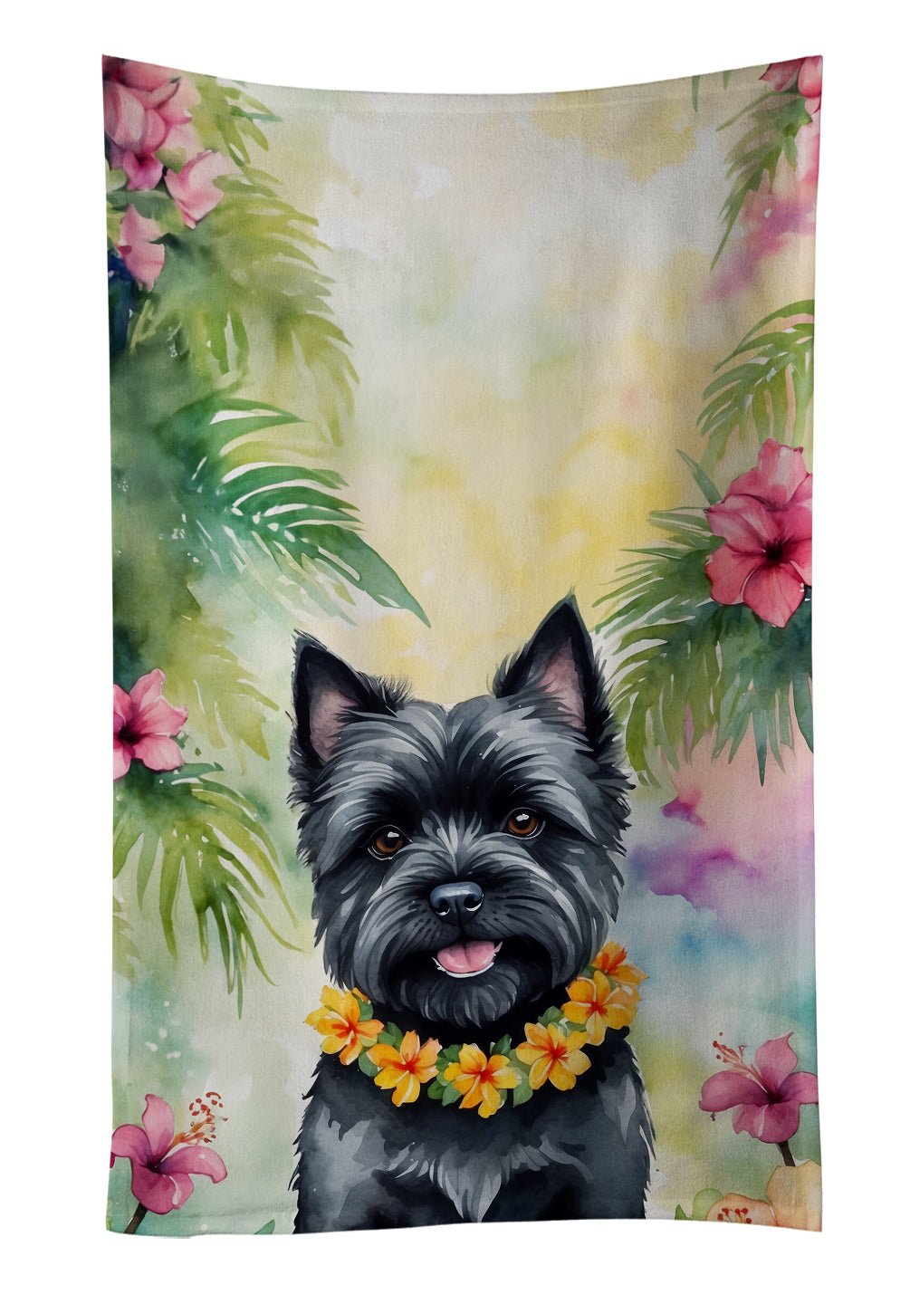 Buy this Cairn Terrier Luau Kitchen Towel