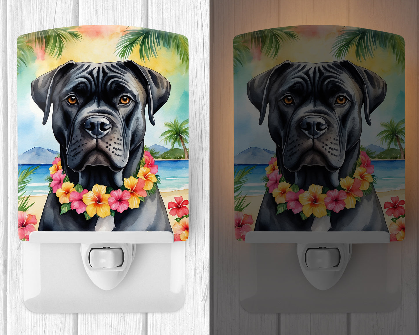 Cane Corso Luau Ceramic Night Light