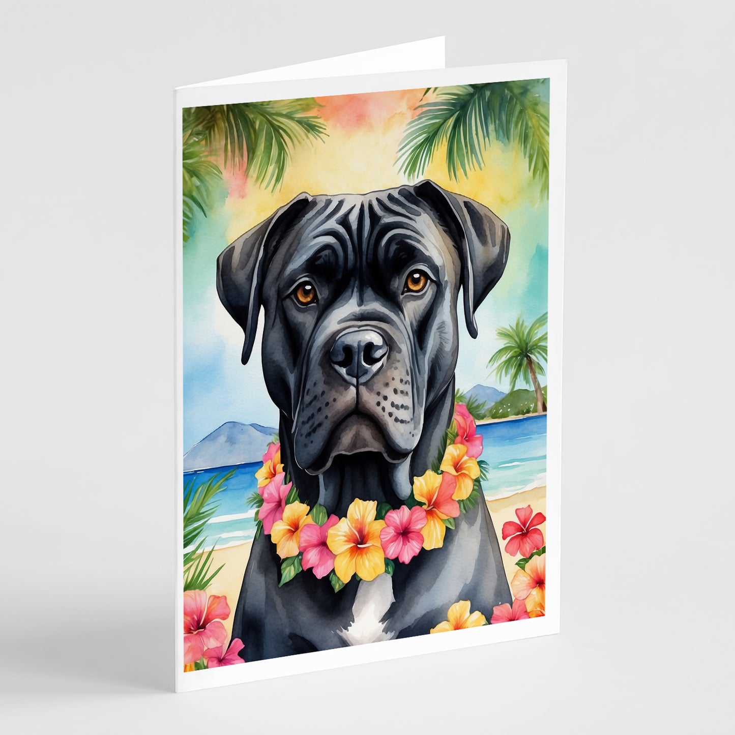 Buy this Cane Corso Luau Greeting Cards Pack of 8