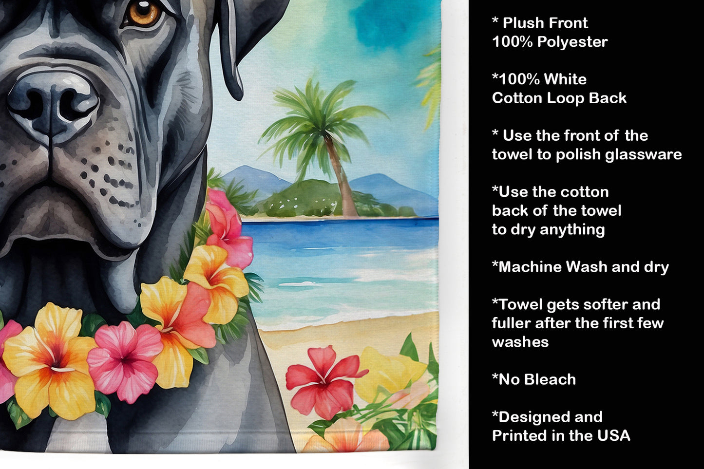 Cane Corso Luau Kitchen Towel