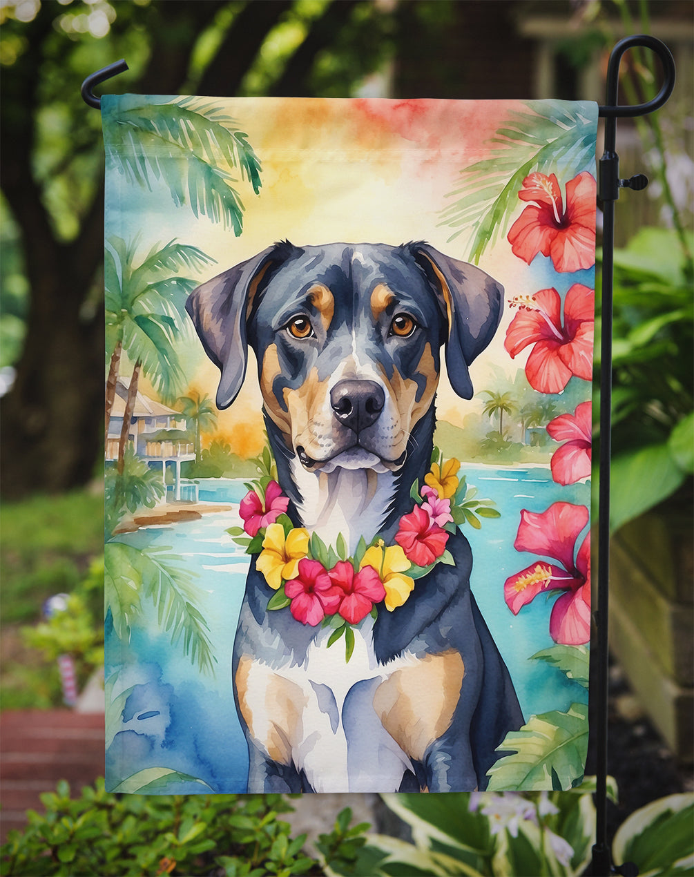 Catahoula Luau Garden Flag