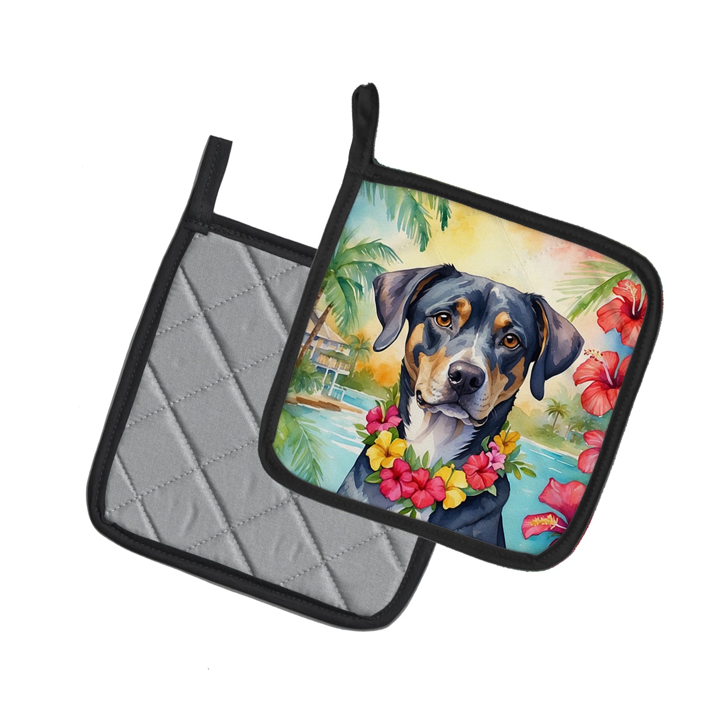 Catahoula Luau Pair of Pot Holders