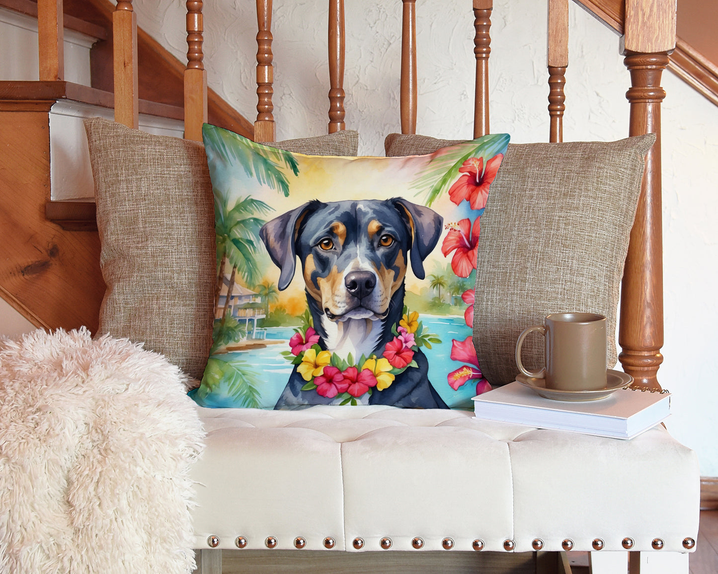 Catahoula Luau Throw Pillow