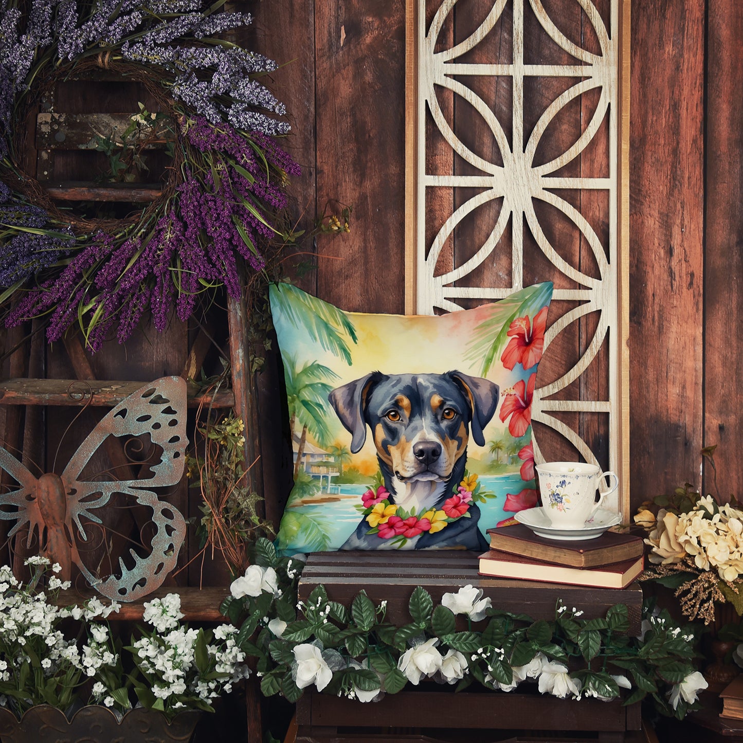 Catahoula Luau Throw Pillow