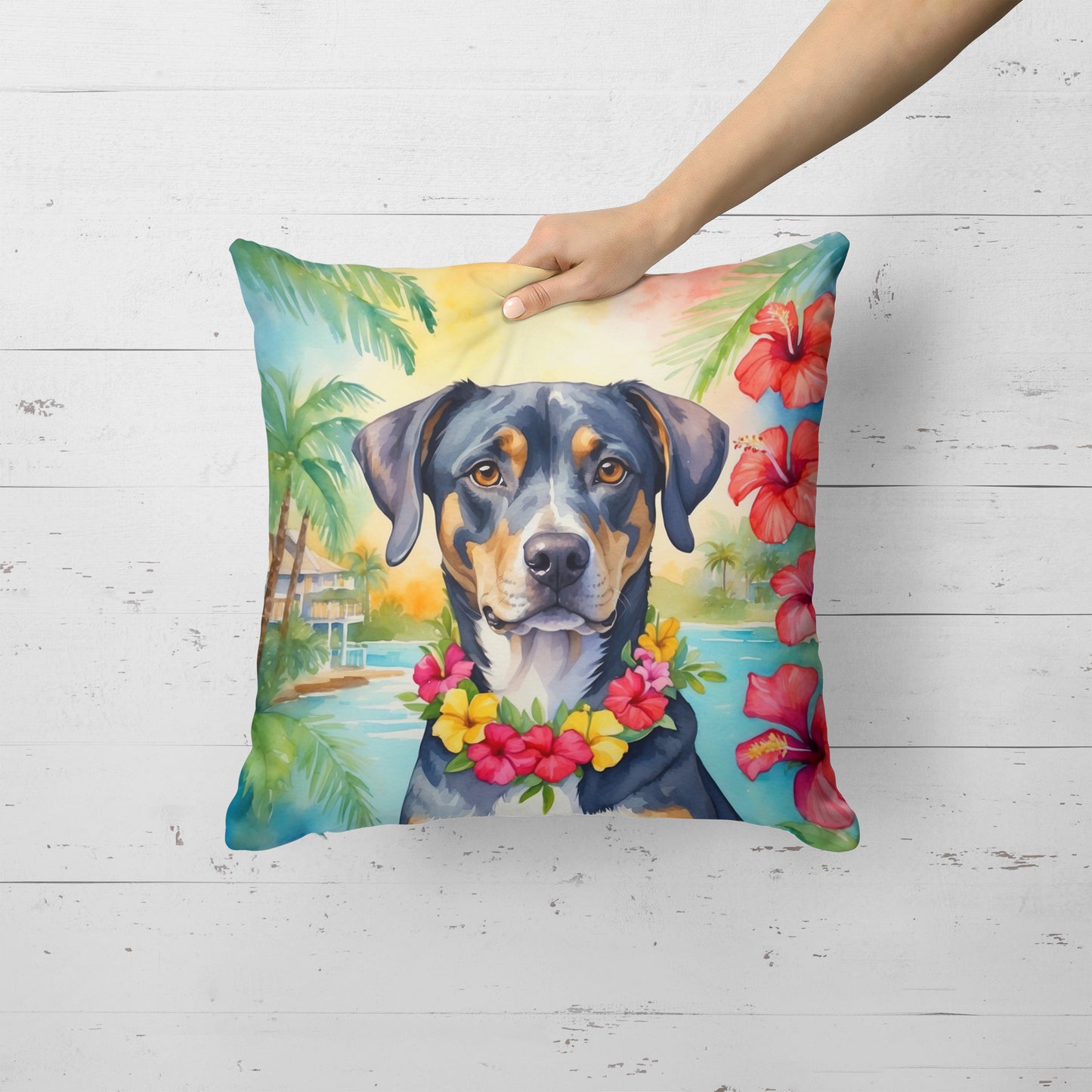 Catahoula Luau Throw Pillow