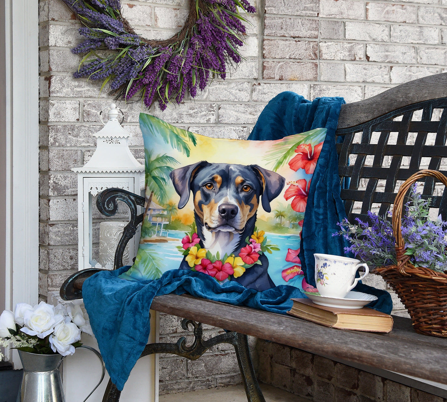 Catahoula Luau Throw Pillow