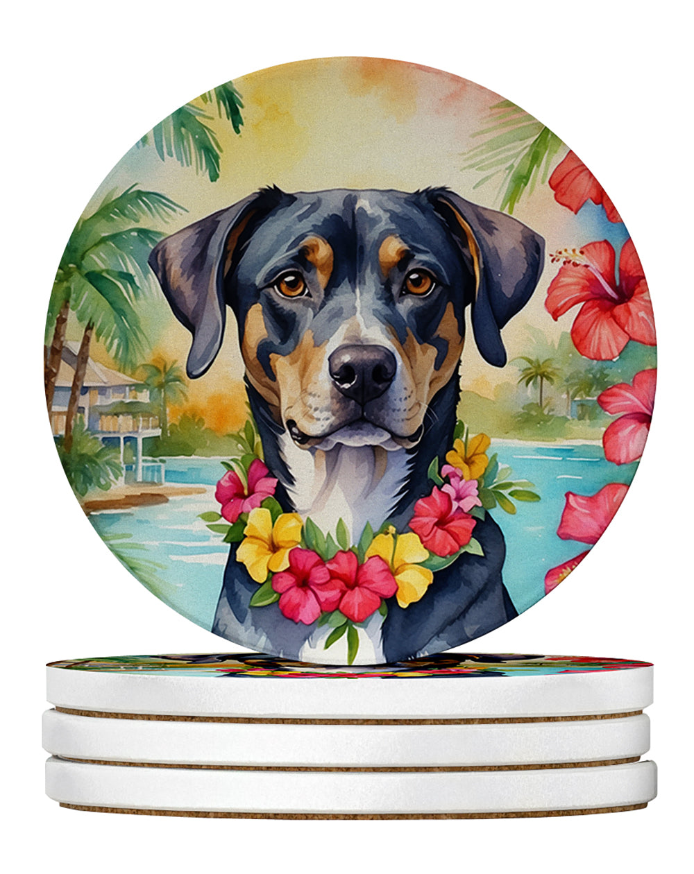 Buy this Catahoula Luau Large Sandstone Coasters Pack of 4