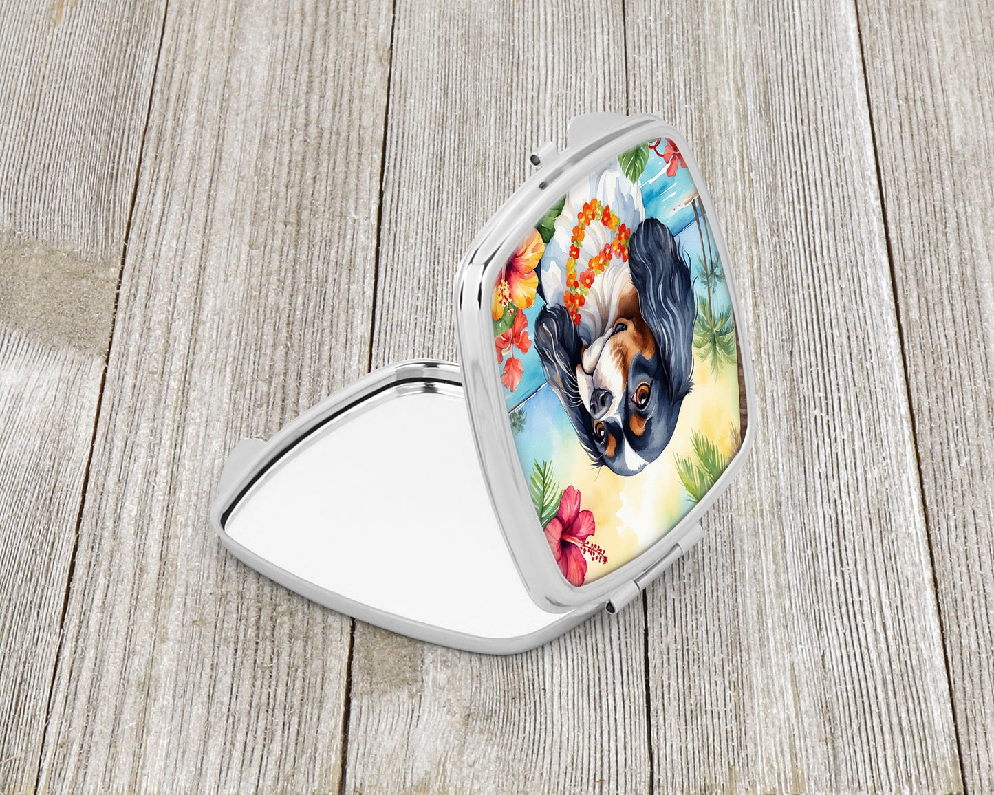 Cavalier Spaniel Luau Compact Mirror