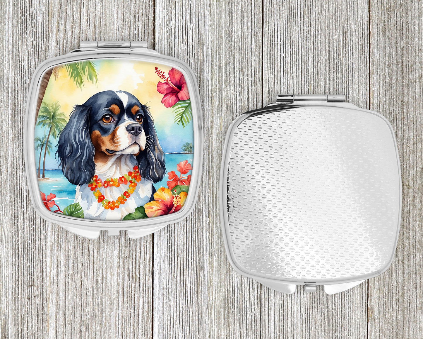 Cavalier Spaniel Luau Compact Mirror