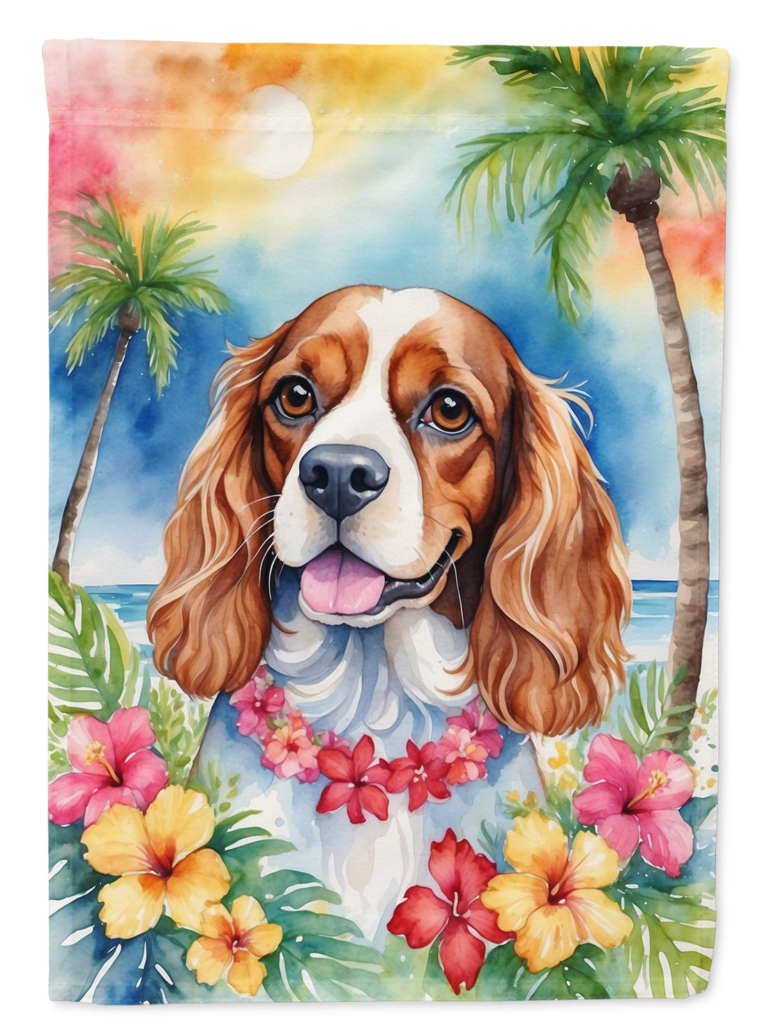 Buy this Cavalier Spaniel Luau House Flag