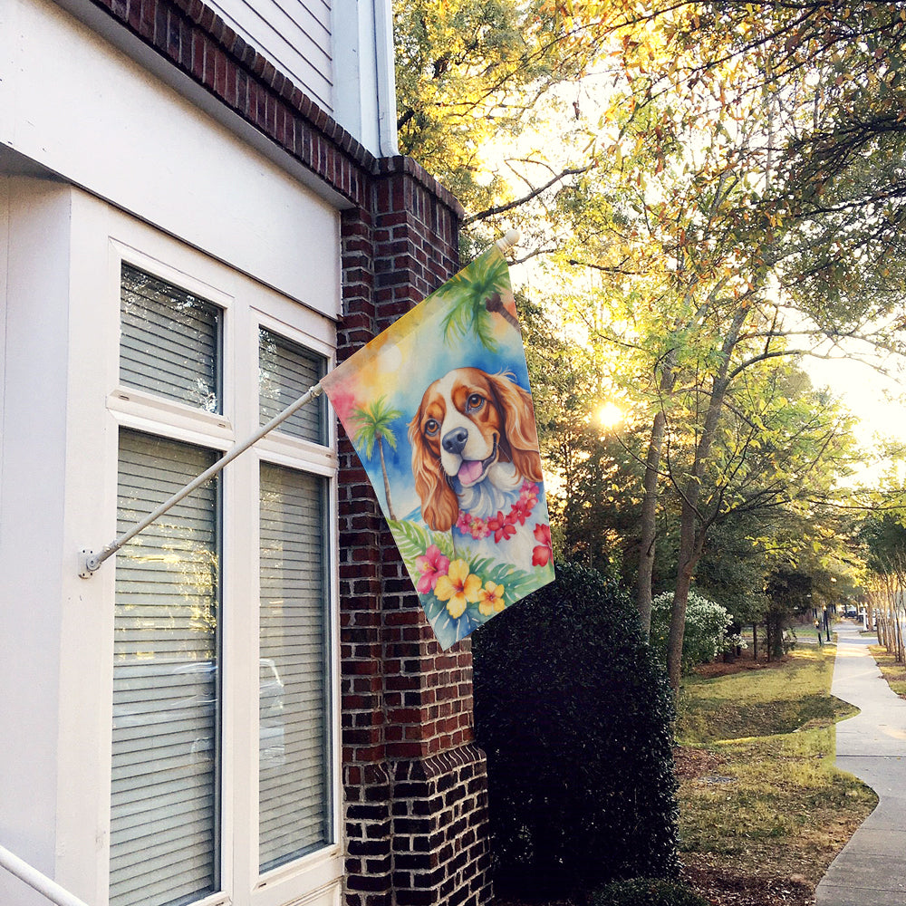 Cavalier Spaniel Luau House Flag