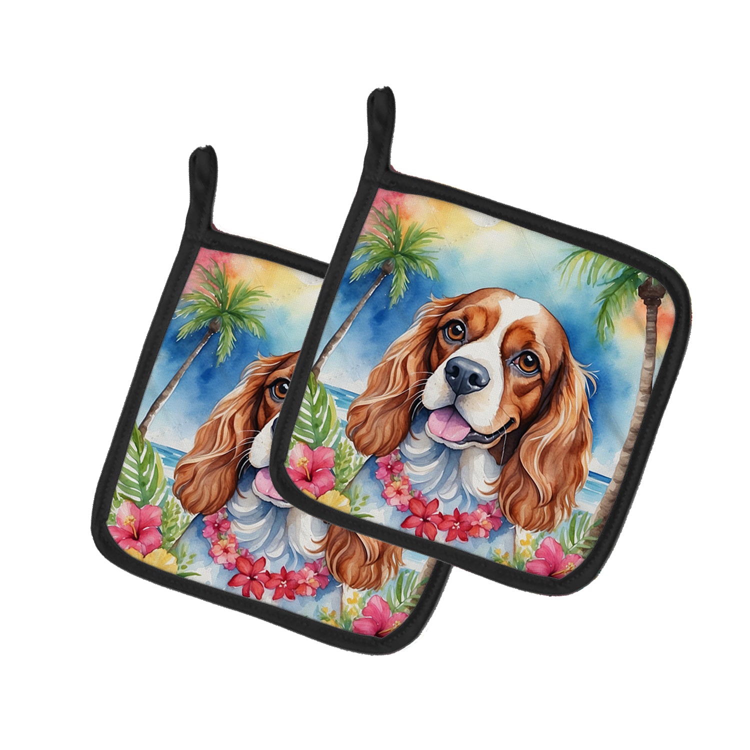 Buy this Cavalier Spaniel Luau Pair of Pot Holders