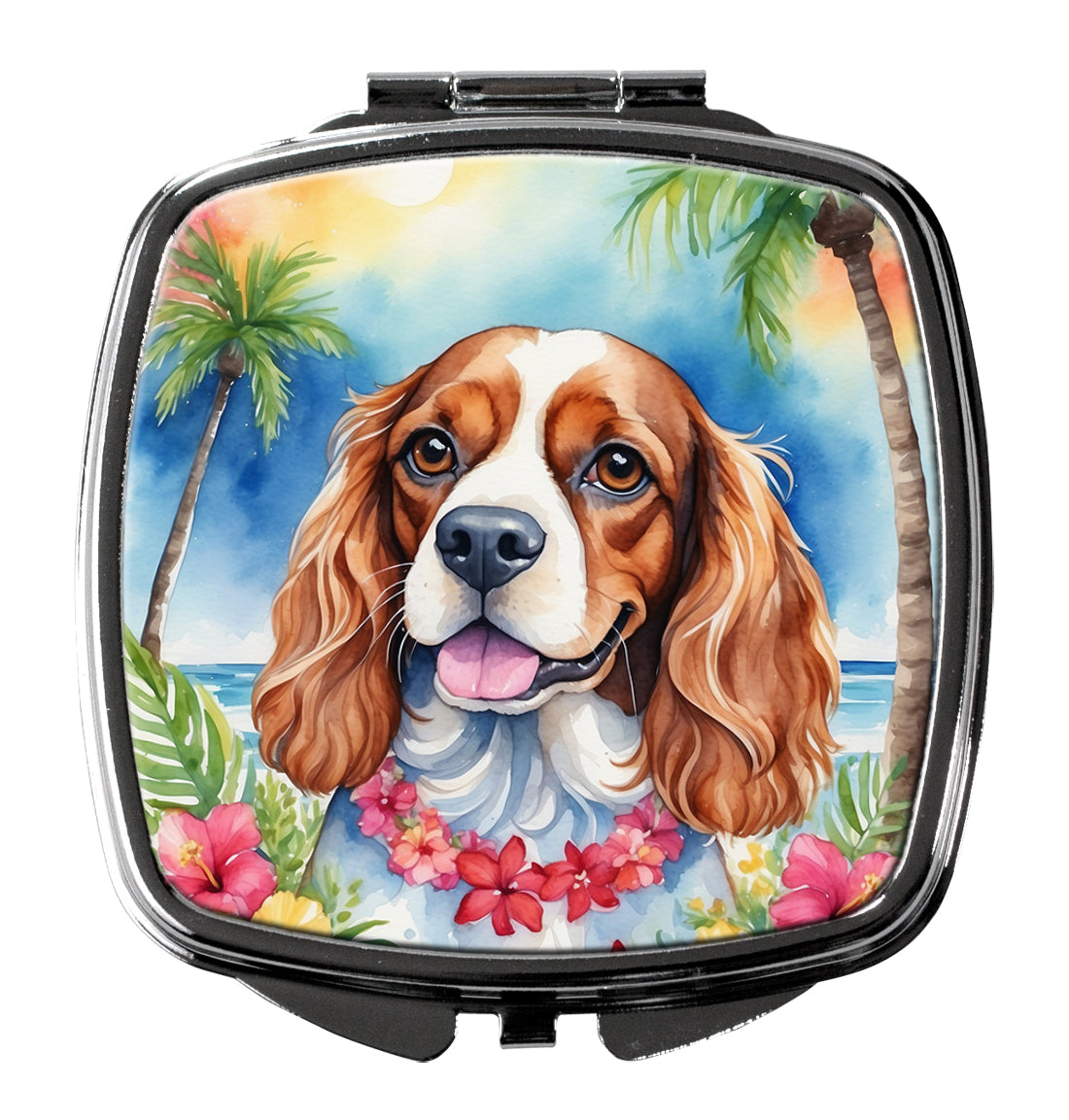 Buy this Cavalier Spaniel Luau Compact Mirror