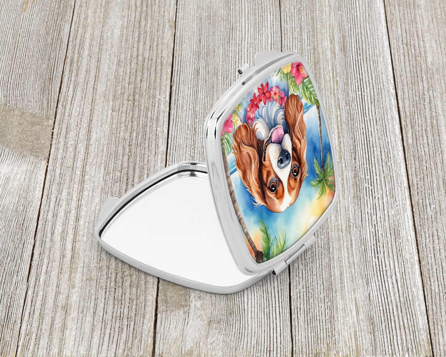 Cavalier Spaniel Luau Compact Mirror