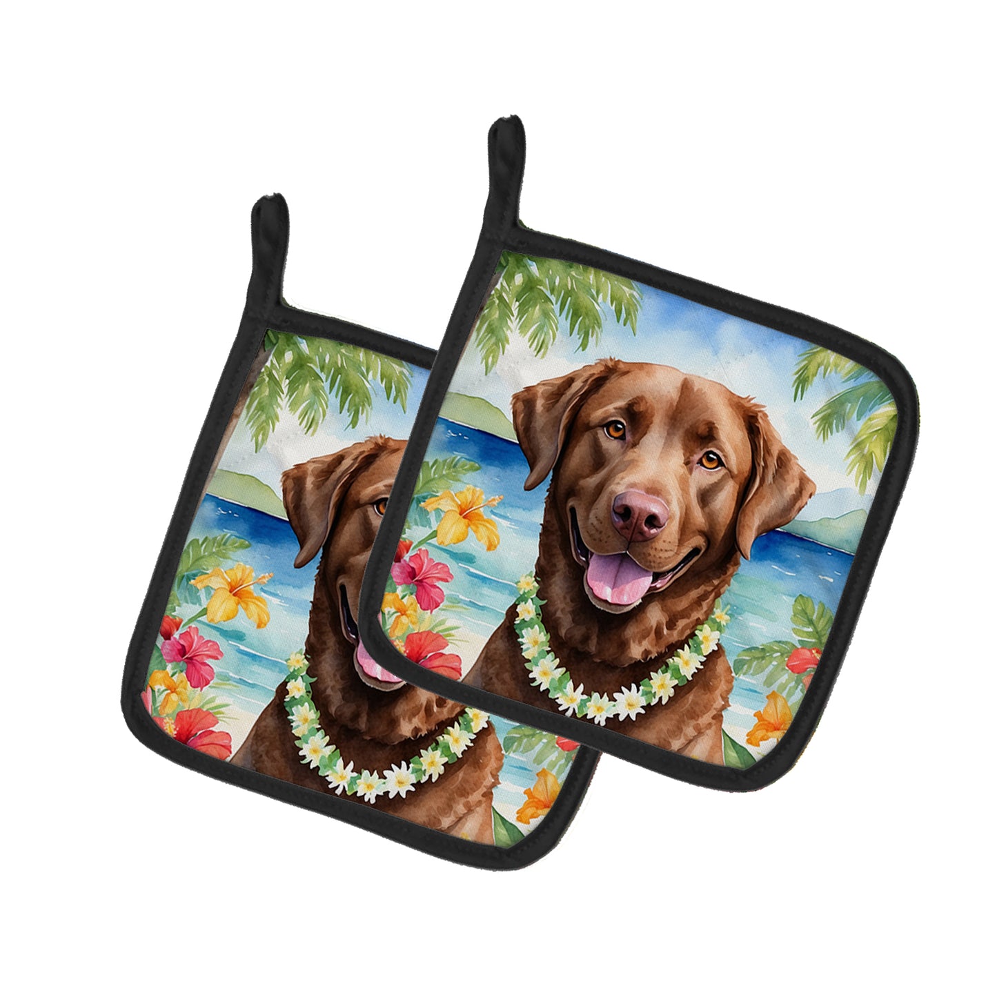 Buy this Chesapeake Bay Retriever Luau Pair of Pot Holders