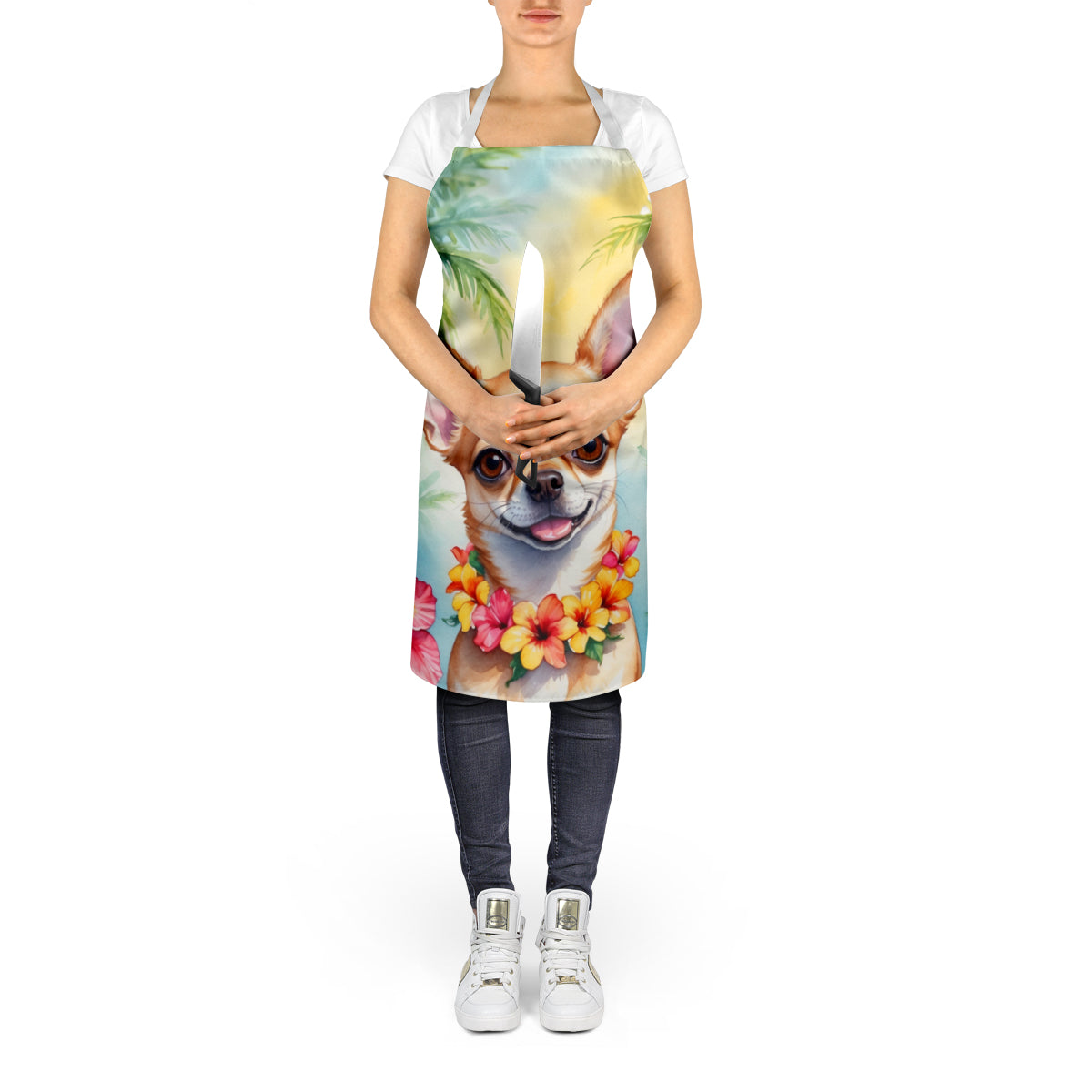 Chihuahua Luau Apron