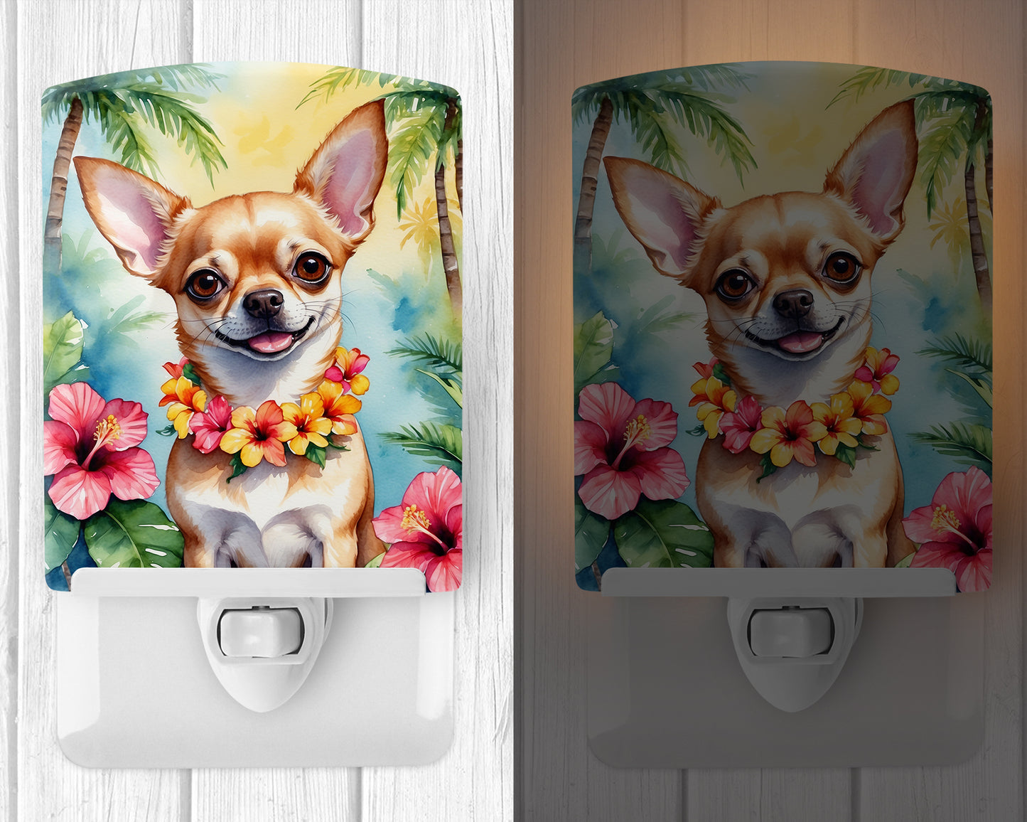 Chihuahua Luau Ceramic Night Light