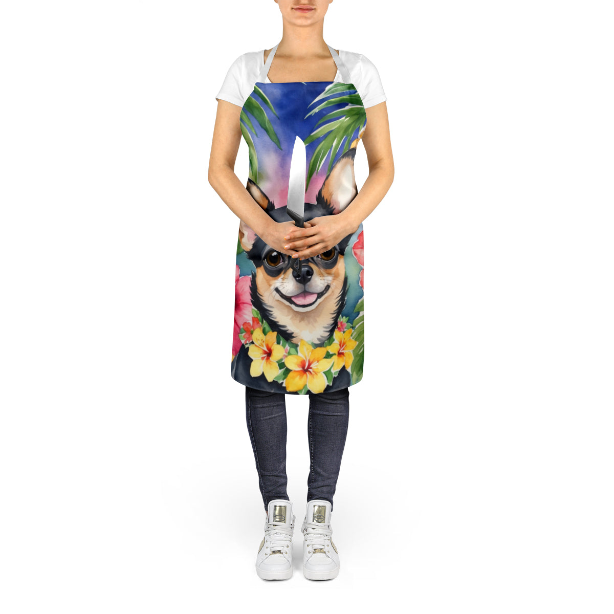 Chihuahua Luau Apron