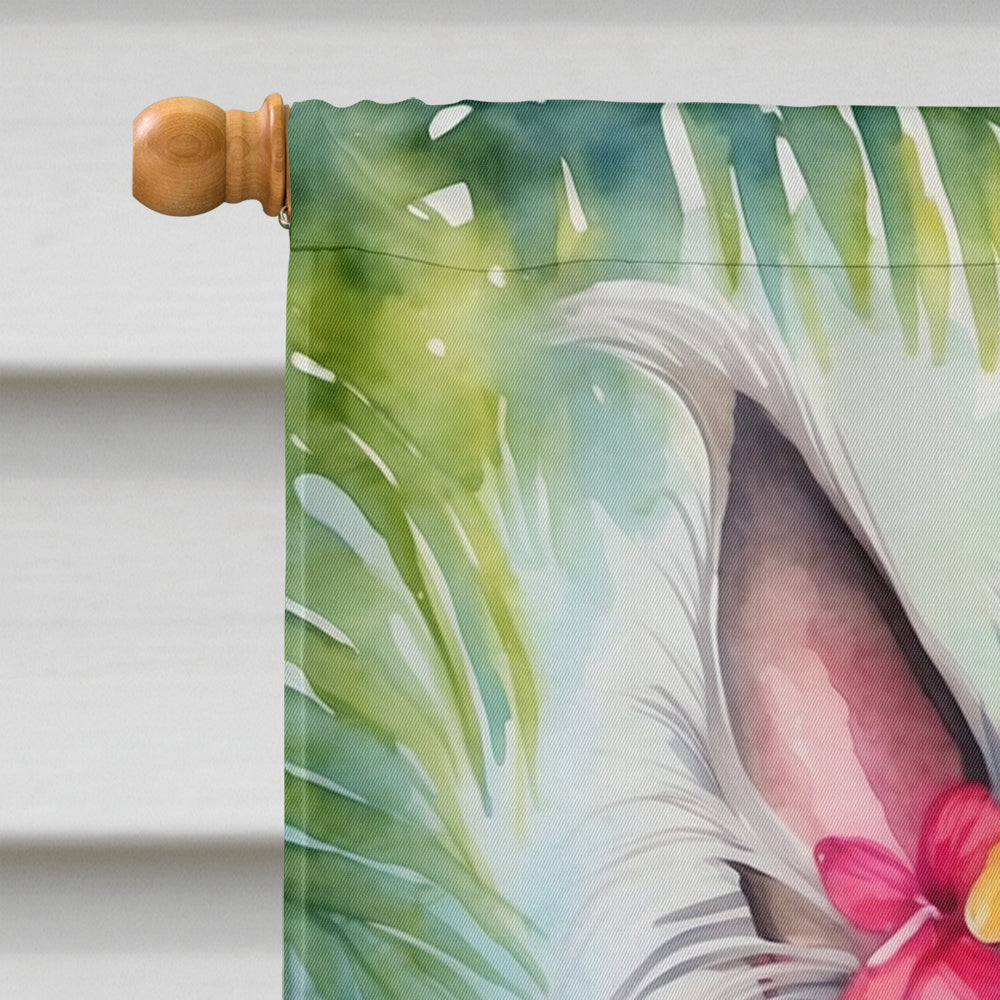 Chinese Crested Luau House Flag