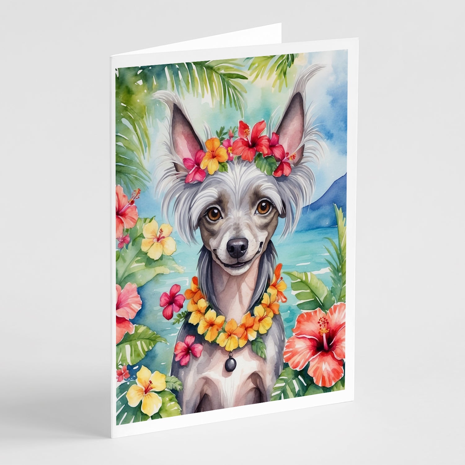 Buy this Chinese Crested Luau Greeting Cards Pack of 8