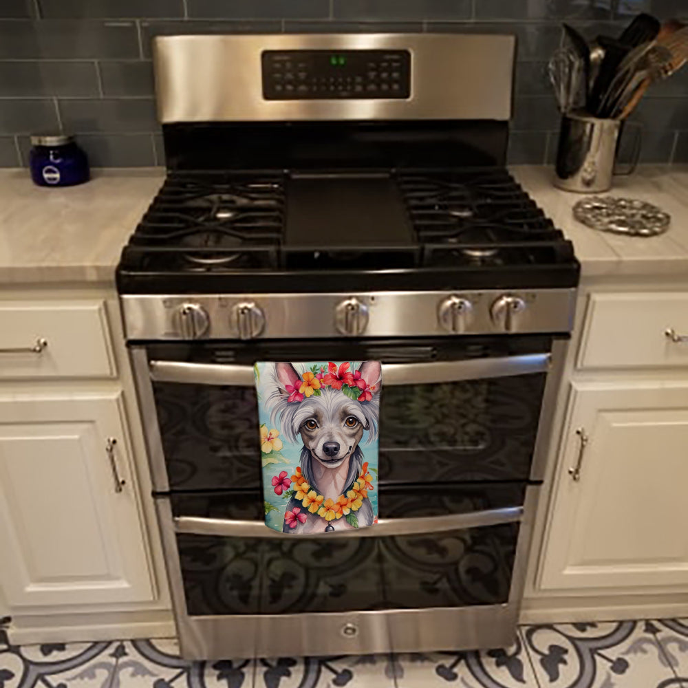 Chinese Crested Luau Kitchen Towel