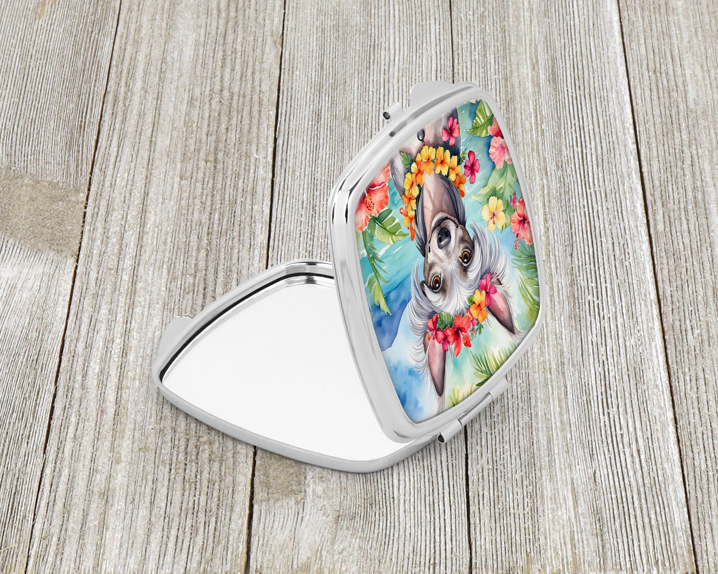 Chinese Crested Luau Compact Mirror