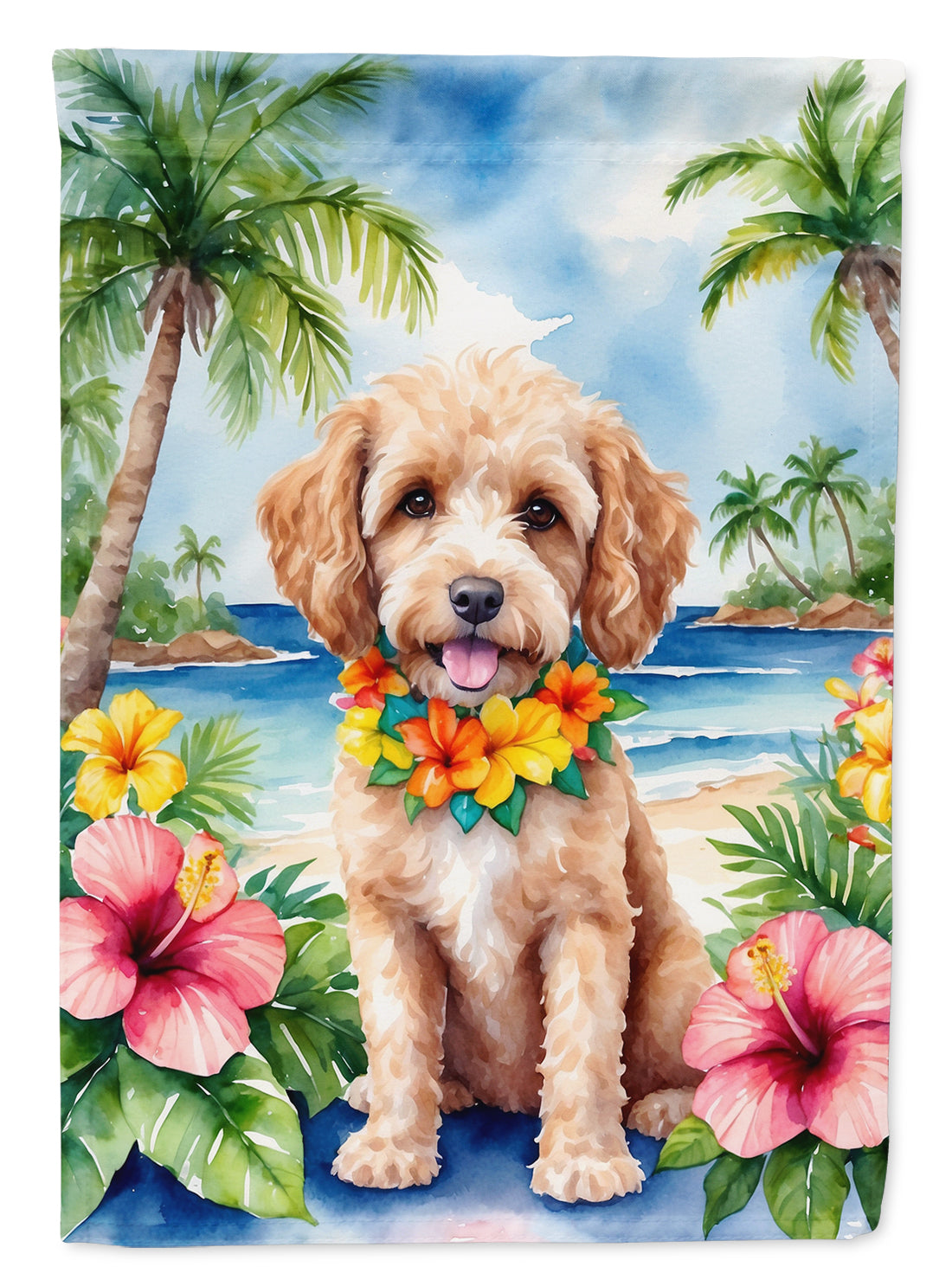 Buy this Cockapoo Luau Garden Flag