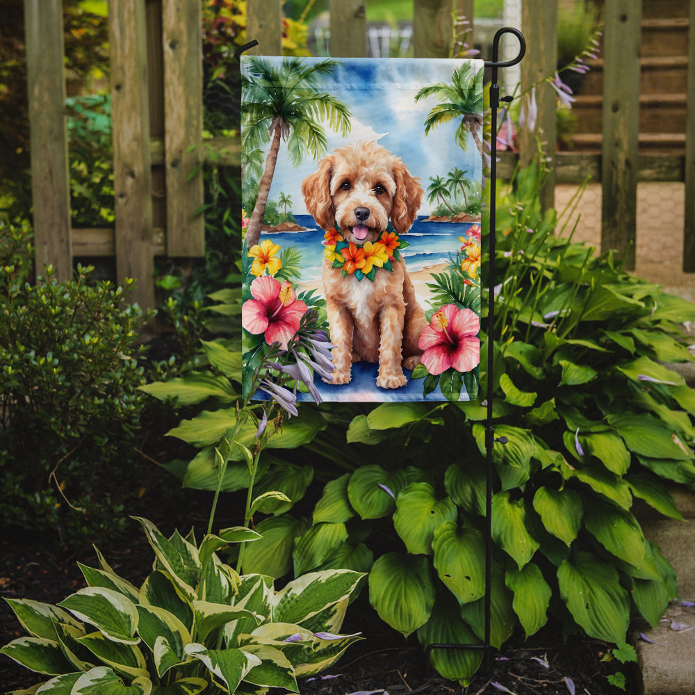 Cockapoo Luau Garden Flag